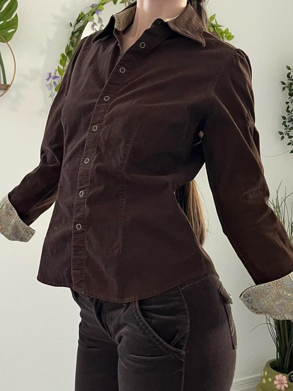 ✧ Tommy Hilfiger Dark Brown Button-Down Shirt ✧